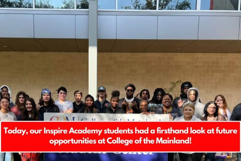 Today, our Inspire Academy students had a firsthand look at future opportunities at College of the Mainland!